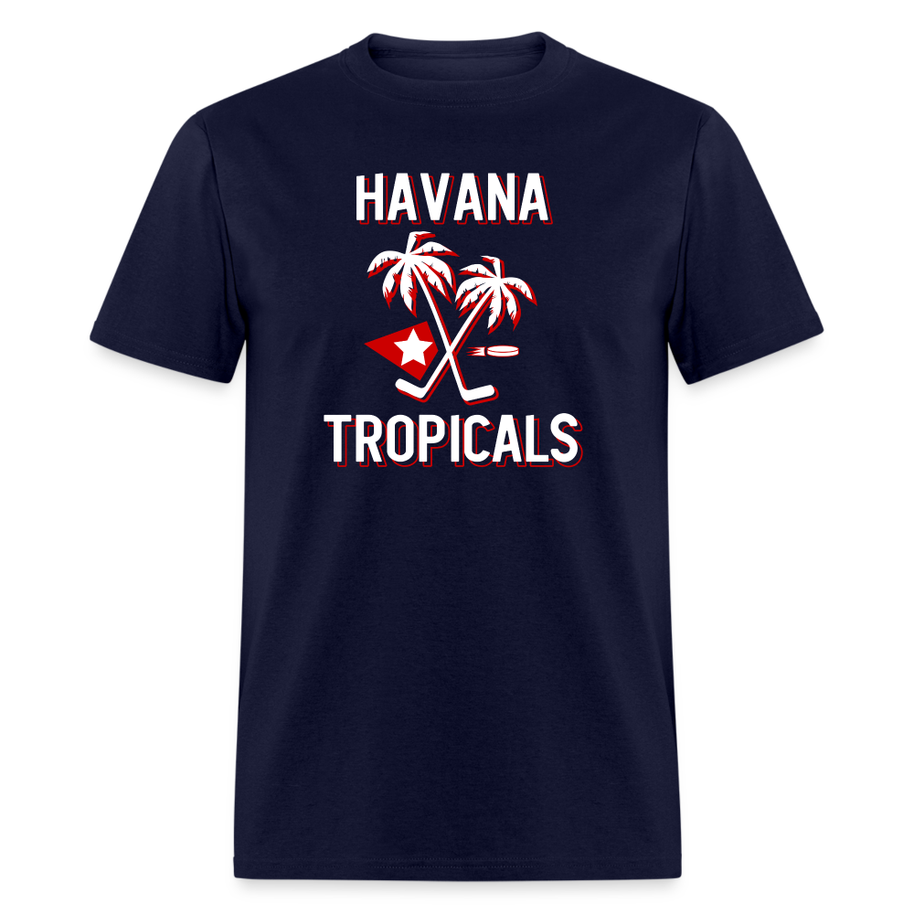 Havana Tropicals Palm T-Shirt - navy