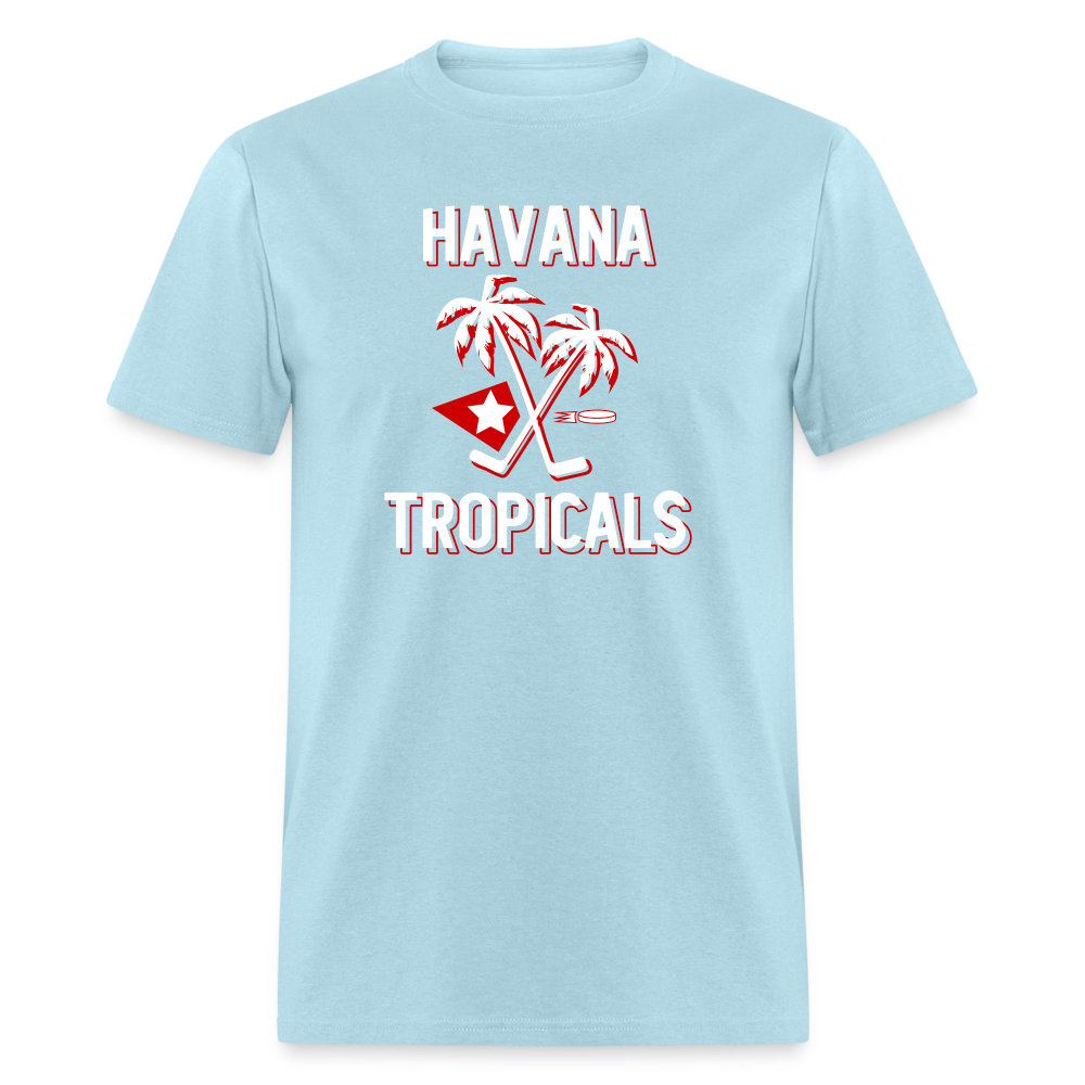 Havana Tropicals Palm T-Shirt - powder blue