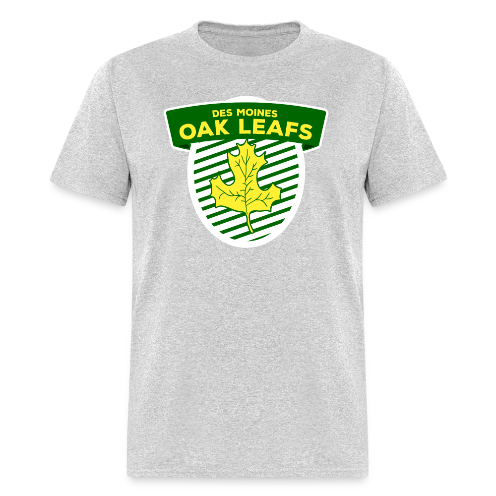 Des Moines Oak Leafs Shield T-Shirt - heather gray