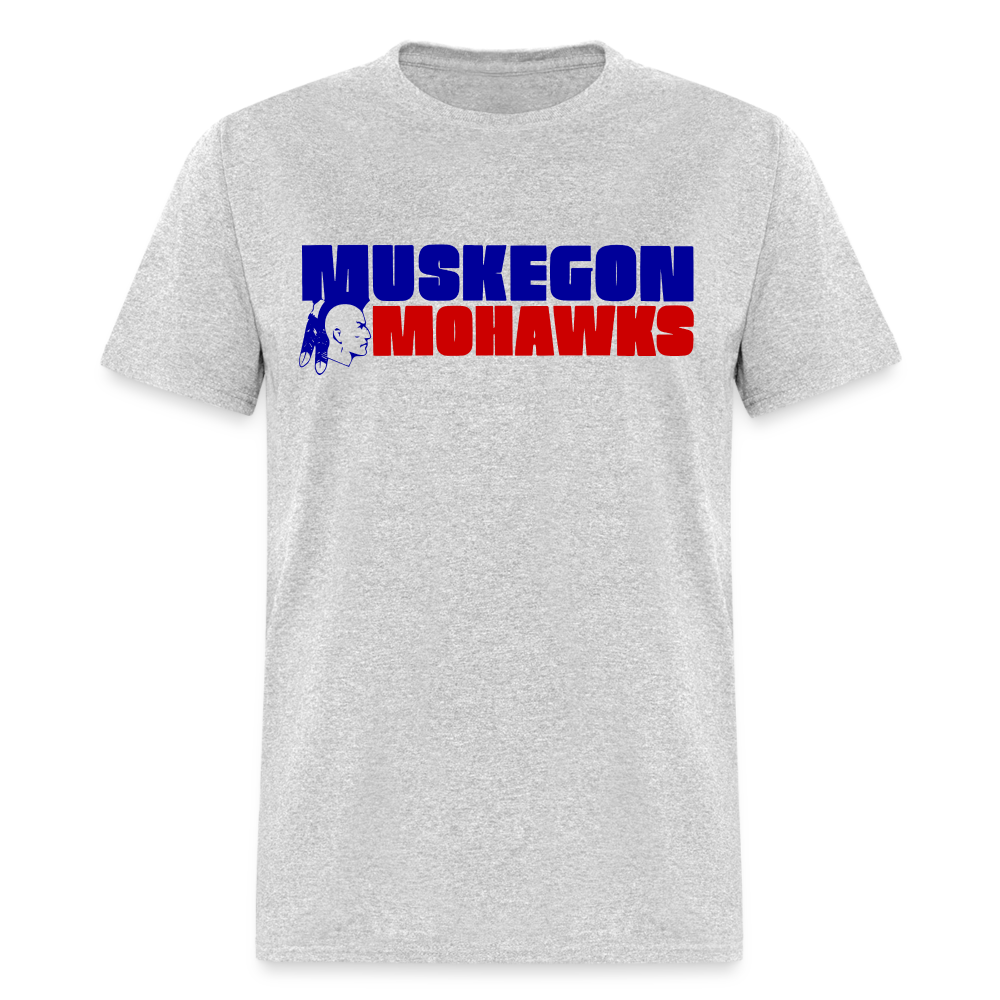 Muskegon Mohawks Text T-Shirt - heather gray