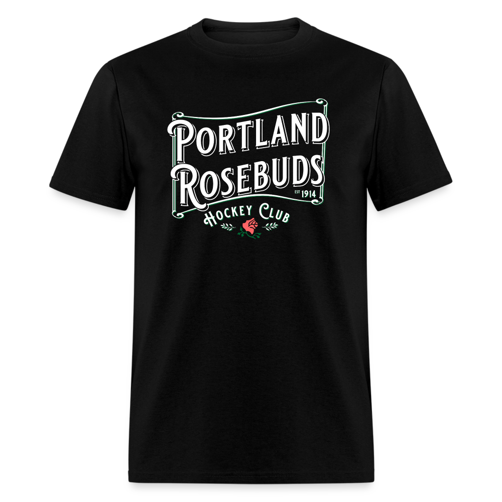Portland Rosebuds Retro T-Shirt - black