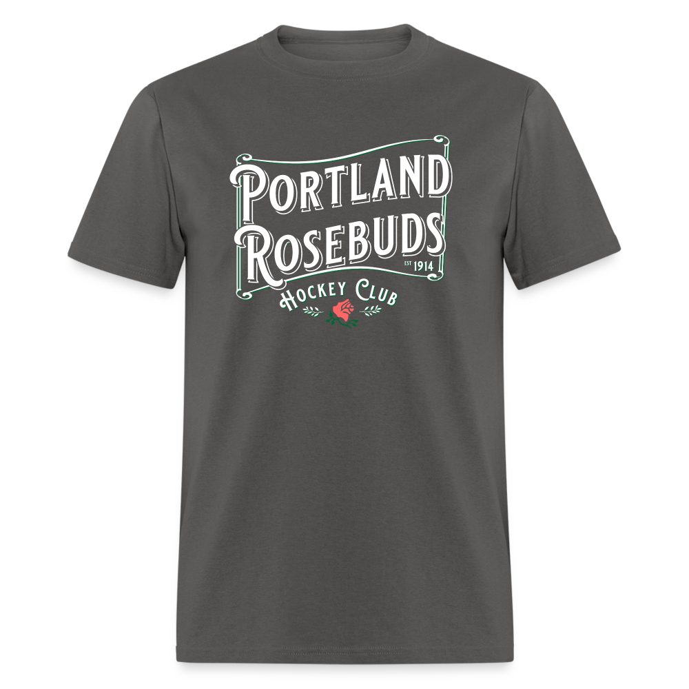 Portland Rosebuds Retro T-Shirt - charcoal