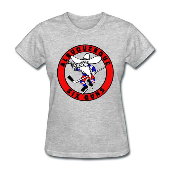 Albuquerque Six Guns Text Logo Women's T-Shirt (CHL) - heather gray
