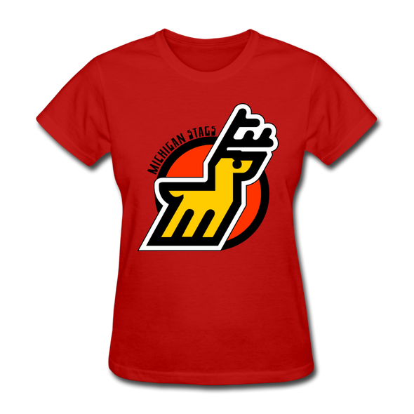 Michigan Stags Logo Women's T-Shirt - red