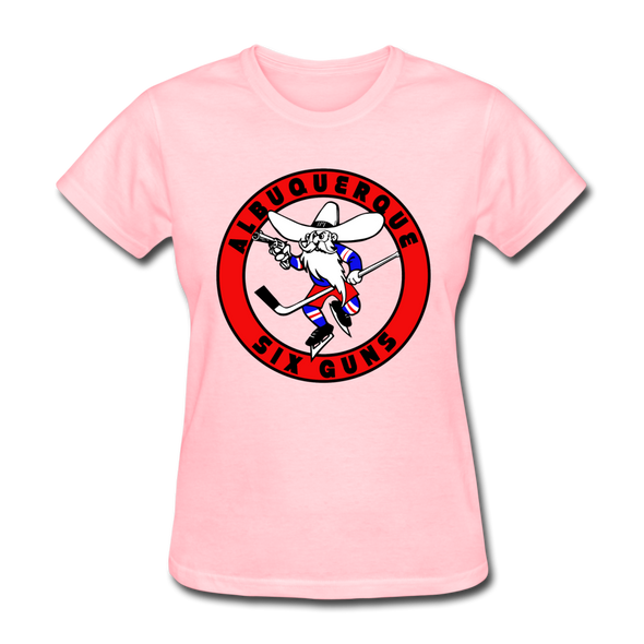 Albuquerque Six Guns Text Logo Women's T-Shirt (CHL) - pink