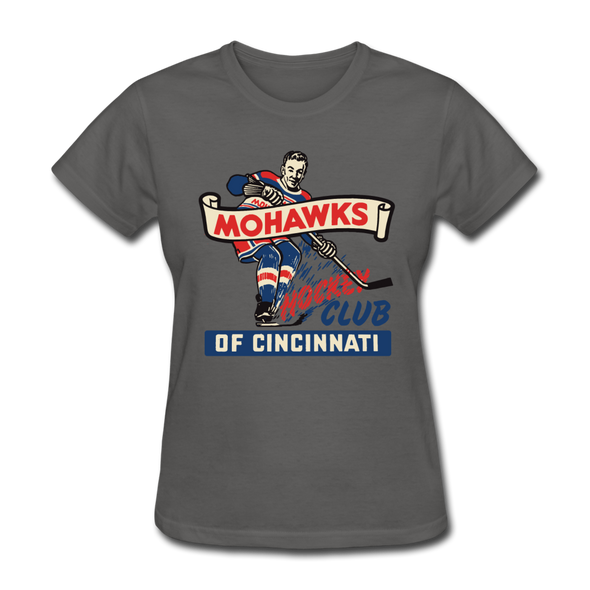 Cincinnati Mohawks Logo Women's T-Shirt (IHL) - charcoal