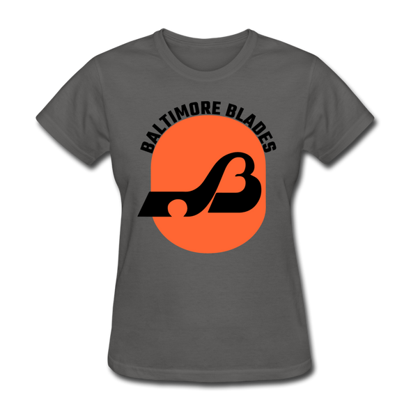Baltimore Blades Text Logo Women's T-Shirt (WHA) - charcoal