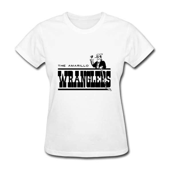 Amarillo Wranglers Black Logo Women's T-Shirt (CHL) - white