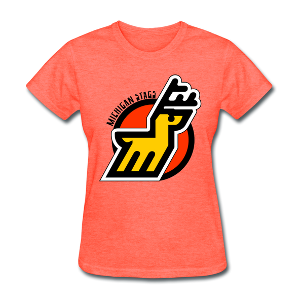 Michigan Stags Logo Women's T-Shirt - heather coral