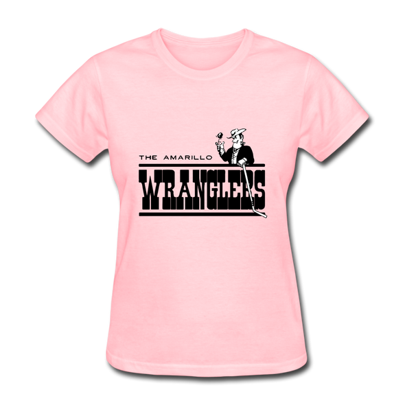 Amarillo Wranglers Black Logo Women's T-Shirt (CHL) - pink