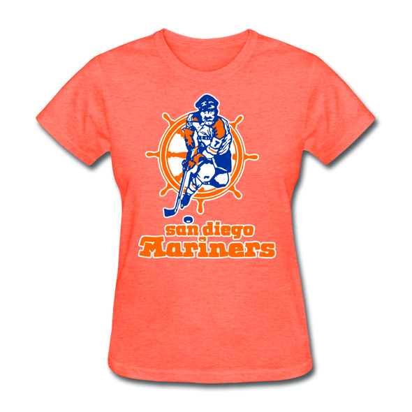 San Diego Mariners Logo Women's T-Shirt (WHA) - heather coral
