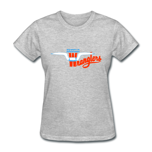 Amarillo Wranglers Logo Women's T-Shirt (SWHL) - heather gray