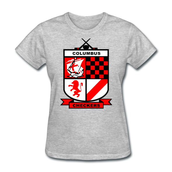Columbus Checkers Logo Women's T-Shirt - heather gray