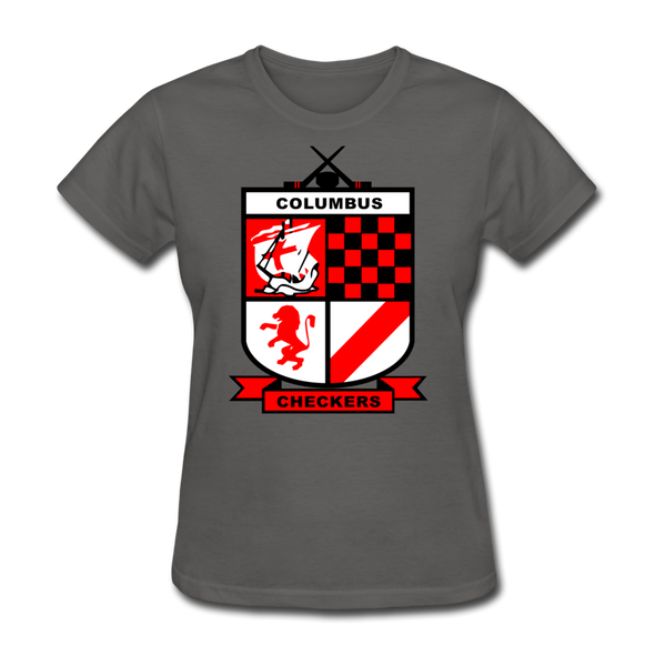 Columbus Checkers Logo Women's T-Shirt - charcoal