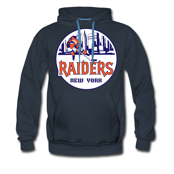 New York Raiders Logo Premium Hoodie (Single Sided Printing) - navy