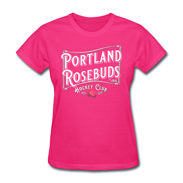 Portland Rosebuds Retro Women's T-Shirt - fuchsia