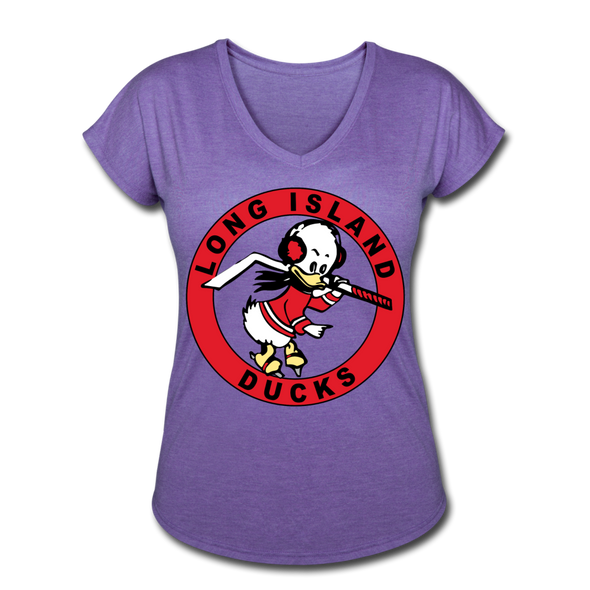 Long Island Ducks 1960s Women's T-Shirt (Premium Tri-Blend) - purple heather