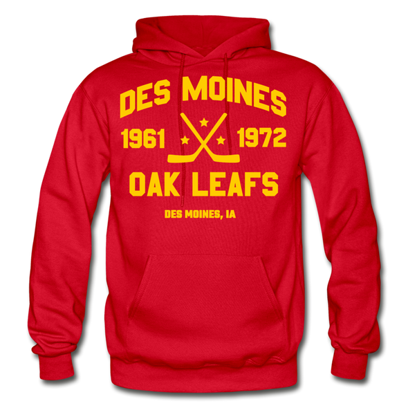 Des Moines Oak Leafs Double Sided Hoodie - red