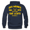 Des Moines Oak Leafs Double Sided Hoodie - navy