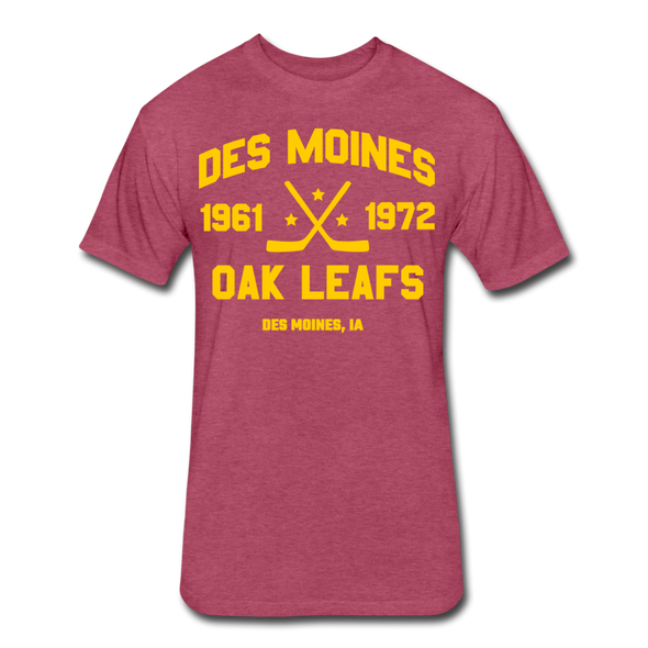 Des Moines Oak Leafs Dated T-Shirt - heather burgundy
