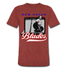 New Haven Blades Goalie T-Shirt (Tri-Blend Ultra Light) - heather cranberry