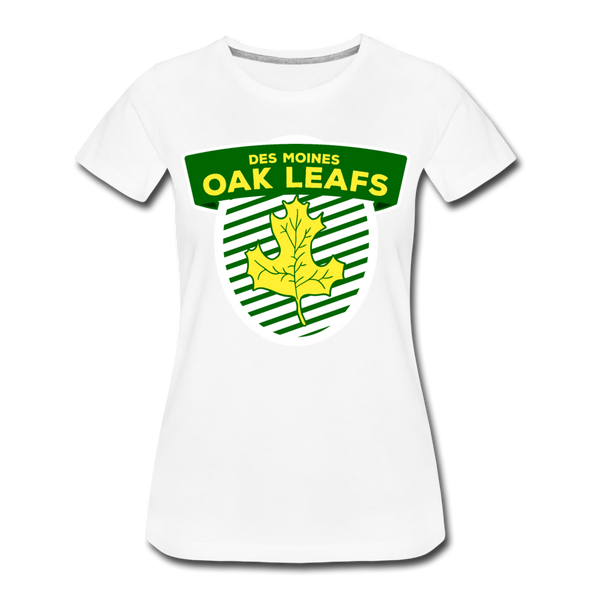 Des Moines Oak Leafs Shield Women’s T-Shirt - white
