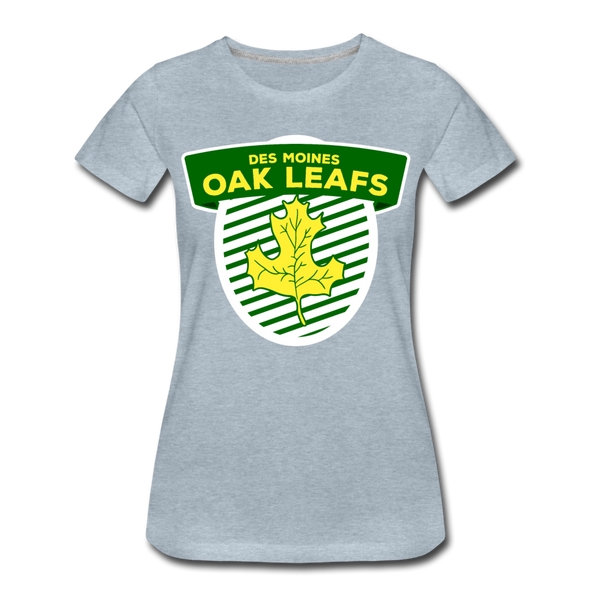 Des Moines Oak Leafs Shield Women’s T-Shirt - heather ice blue