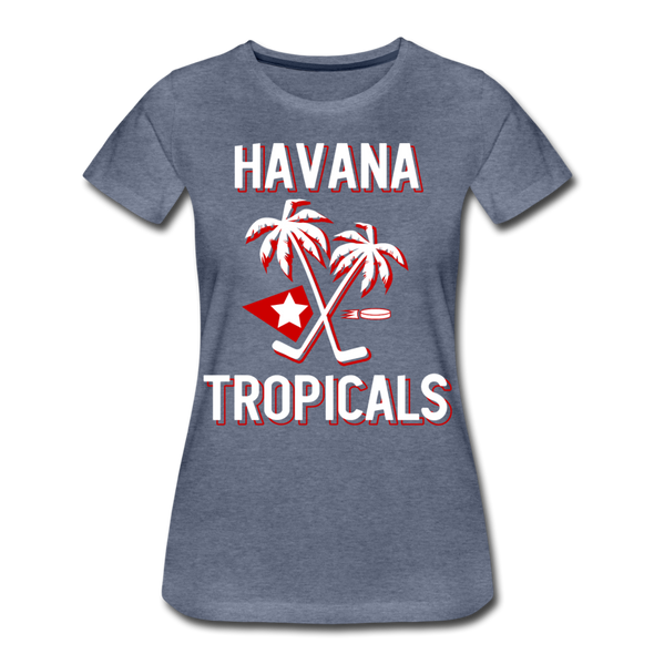 Havana Tropicals Palm Women’s T-Shirt - heather blue