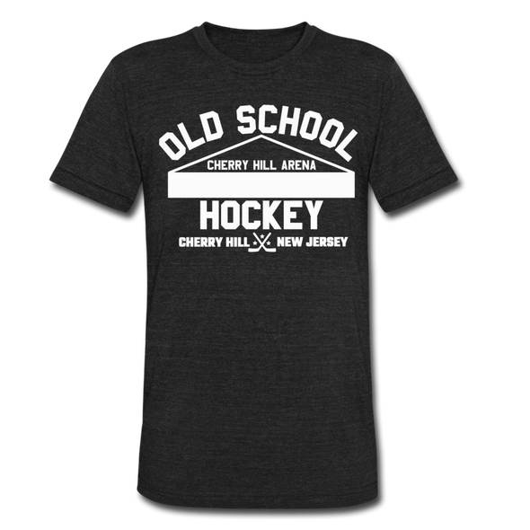Cherry Hill Arena Old School Hockey T-Shirt (Tri-Blend Super Light) - heather black