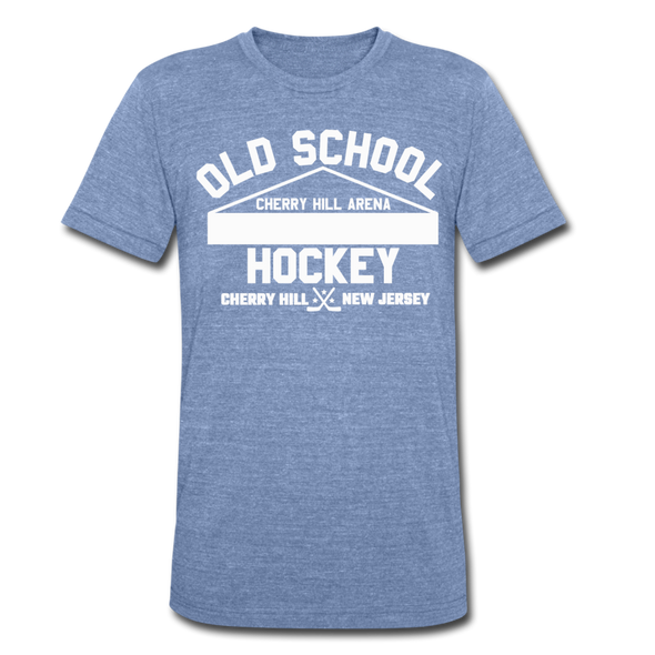 Cherry Hill Arena Old School Hockey T-Shirt (Tri-Blend Super Light) - heather Blue