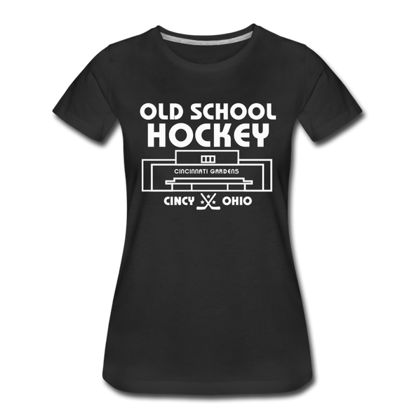 Cincinnati Gardens Old School Hockey Women’s T-Shirt - black