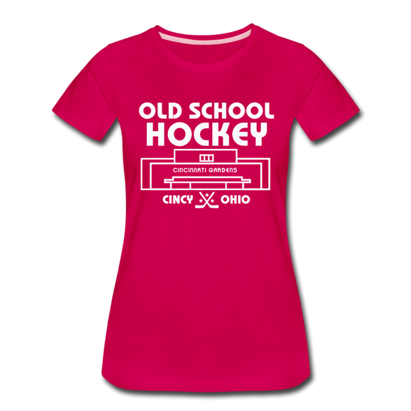 Cincinnati Gardens Old School Hockey Women’s T-Shirt - dark pink