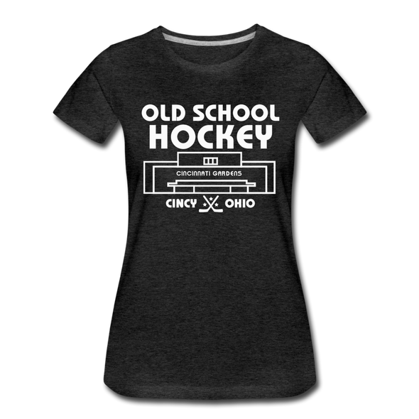 Cincinnati Gardens Old School Hockey Women’s T-Shirt - charcoal gray