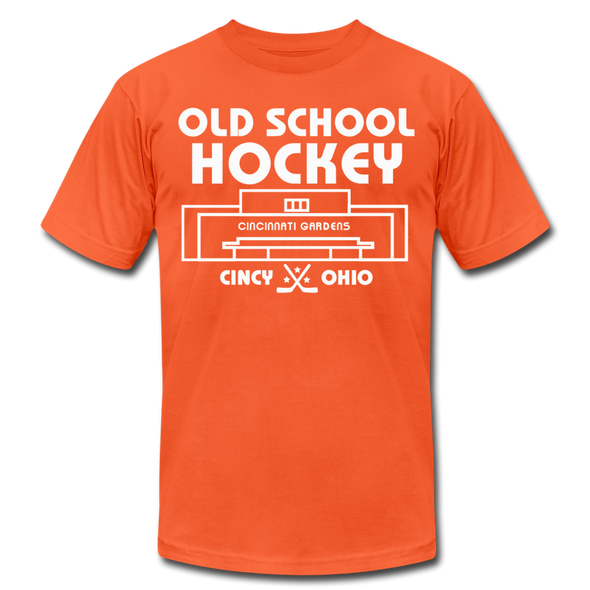 Cincinnati Gardens Old School Hockey T-Shirt (Premium Lightweight) - orange