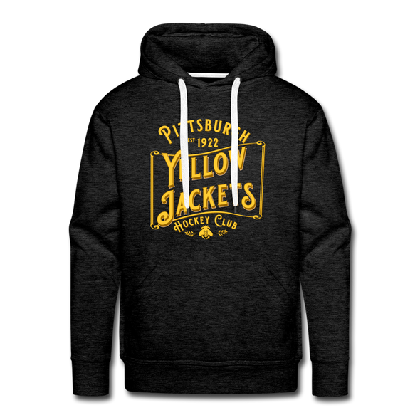 Pittsburgh Yellow Jackets Text Hoodie (Premium) - charcoal grey