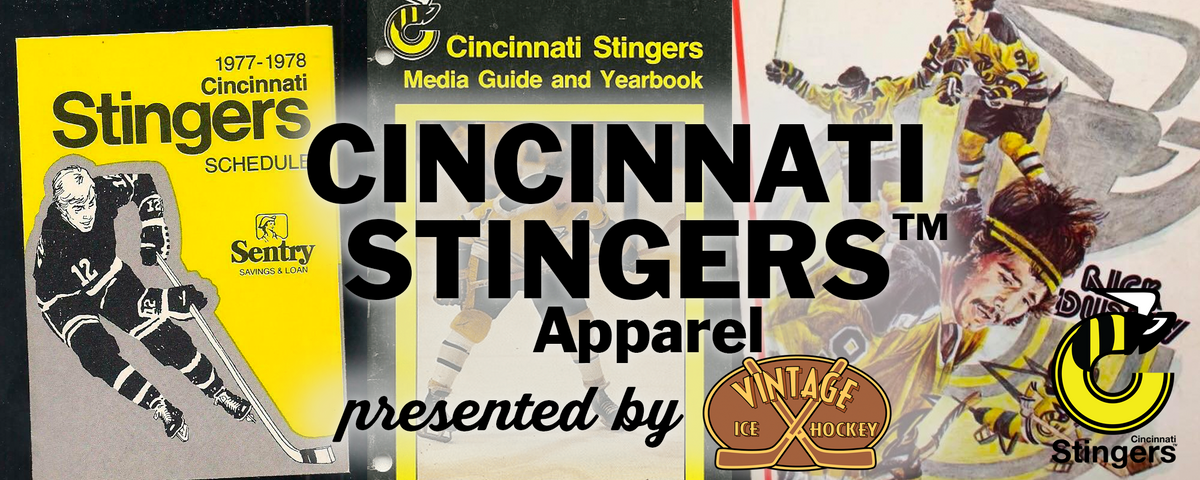K-1 Sportswear Cincinnati Stingers Black Road Vintage WHA Hockey Men's  Jersey