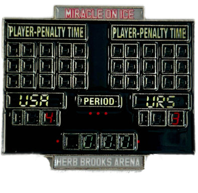 Miracle on Ice 1980 Team Scoreboard Official Collectors Pin 1.5"X1.5"