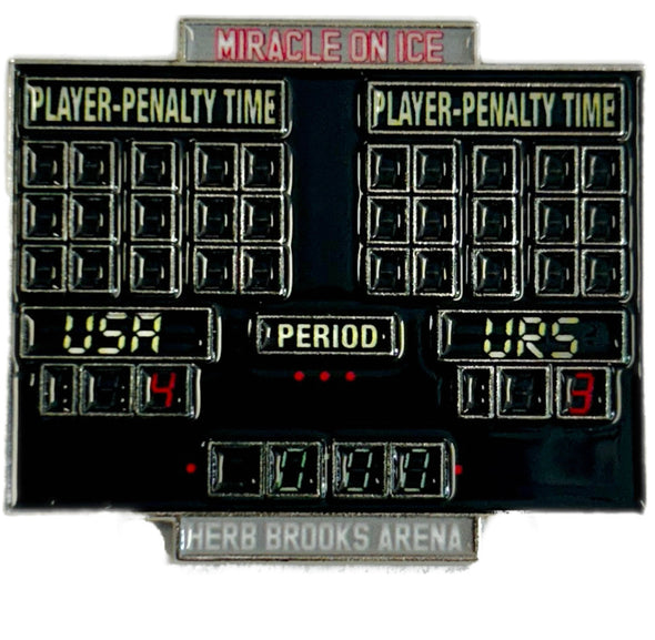 Miracle on Ice 1980 Team Scoreboard Official Collectors Pin 1.5"X1.5"