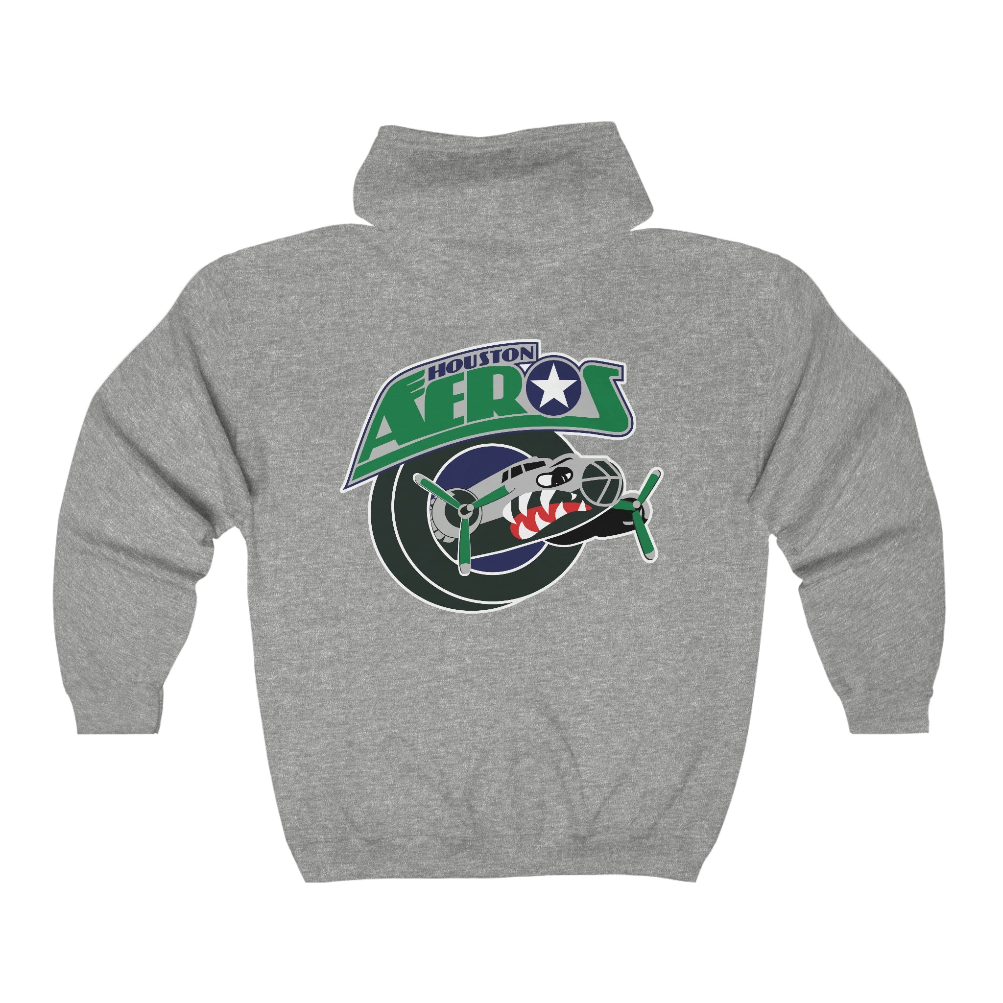 Houston Aeros 1990s Hoodie (Zip), front, plain (design is on the back)