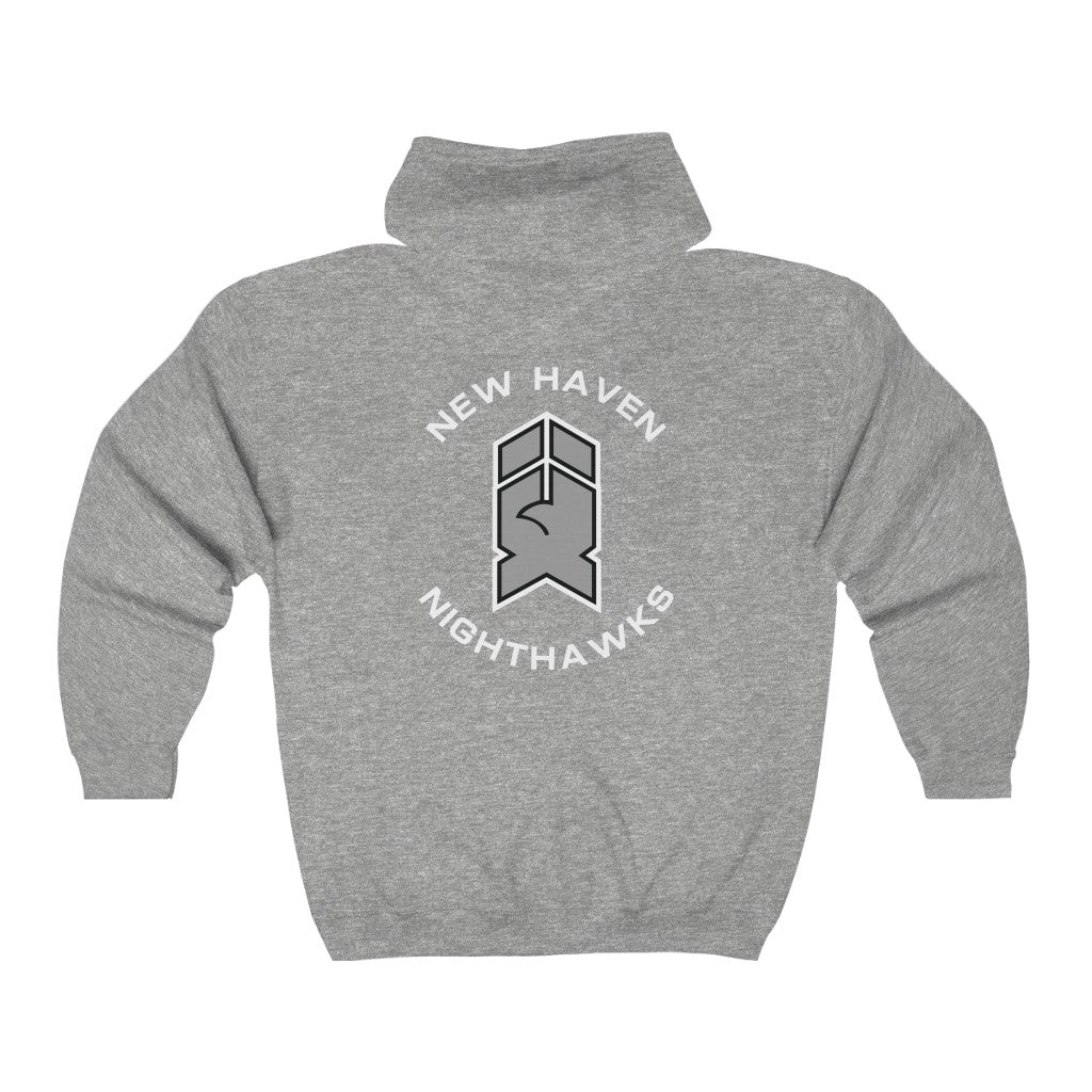 New Haven Nighthawks 1990s Hoodie (Zip), front, plain (design is on the back), view 2