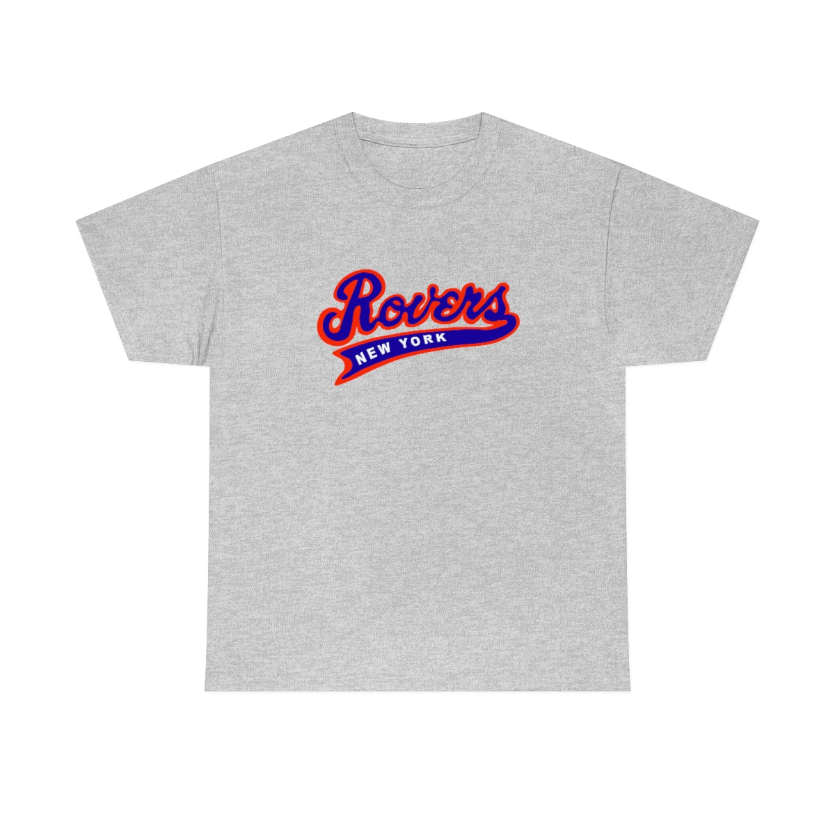 CLEARANCE New York Rovers T-Shirt in sport grey with the red and blue script wordmark with a banner on the front