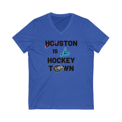 Houston is a Hockey Town Women's V-Neck T-Shirt