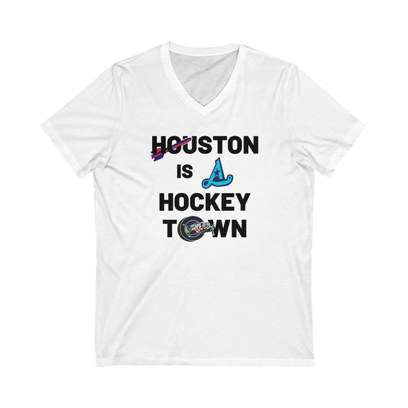 Houston is a Hockey Town Women's V-Neck T-Shirt