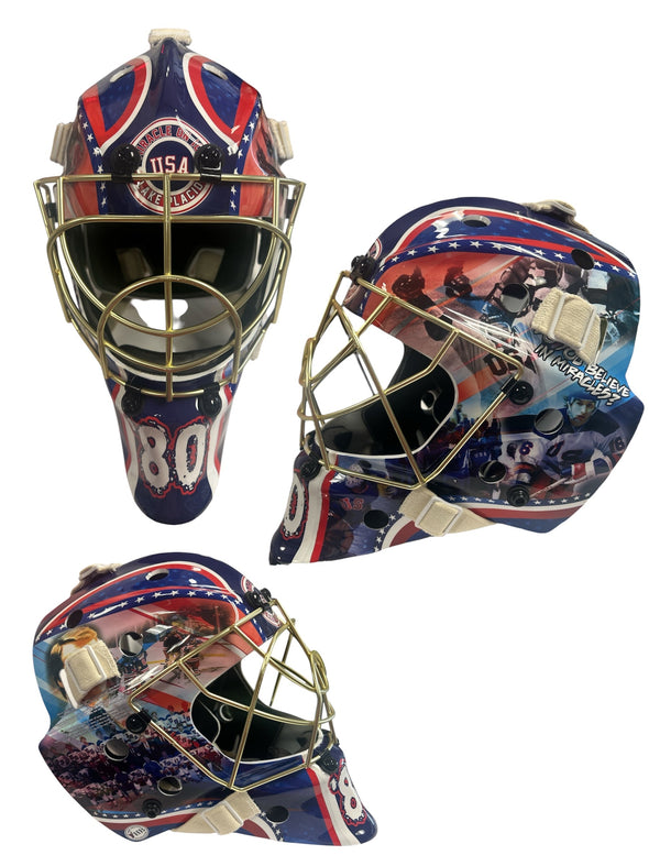 USA Hockey Miracle on Ice 1980 Gold Full Size Goalie Mask