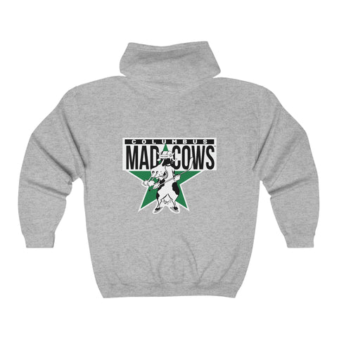 Columbus Mad Cows Hoodie (Zip), front, plain (design is on the back)