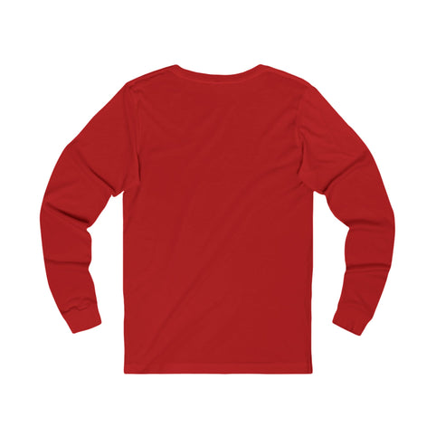 Baltimore Skipjacks Red & Blue Long Sleeve Shirt in red, back view, plain back