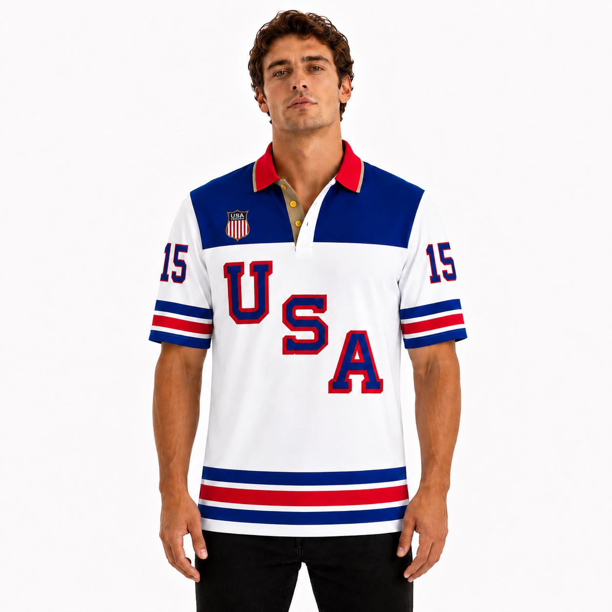 Noah Hanifin - USA Hockey 2026 Officially Licensed Summer - White Polo