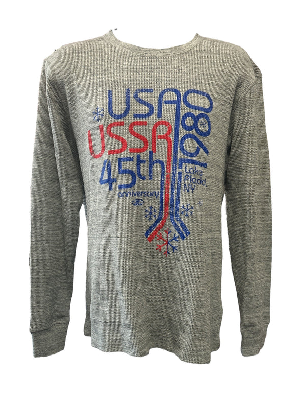 1980 Miracle on Ice  45th Anniversary (1980-2025) Vintage Thermal Long Sleeve Tee