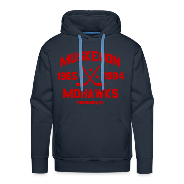 Muskegon Mohawks Dated Hoodie (Premium) - navy