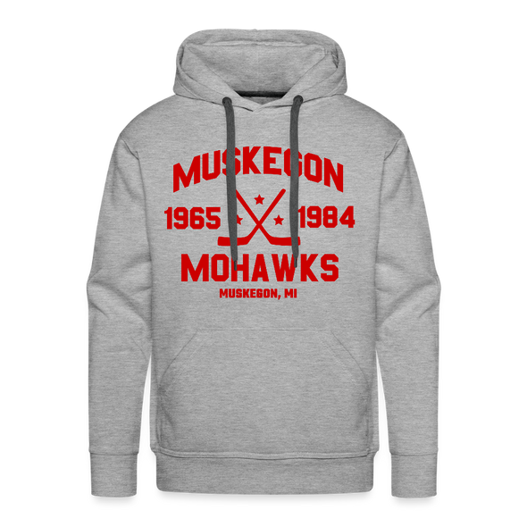 Muskegon Mohawks Dated Hoodie (Premium) - heather grey